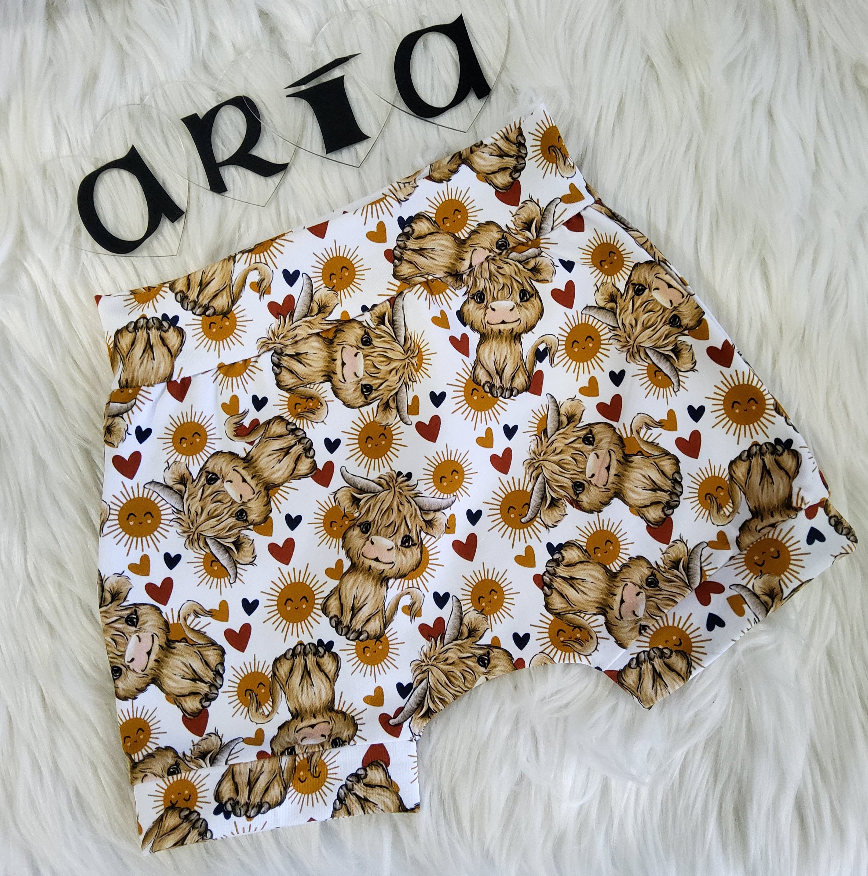 Highland Cow Bummie Shorts Size 1