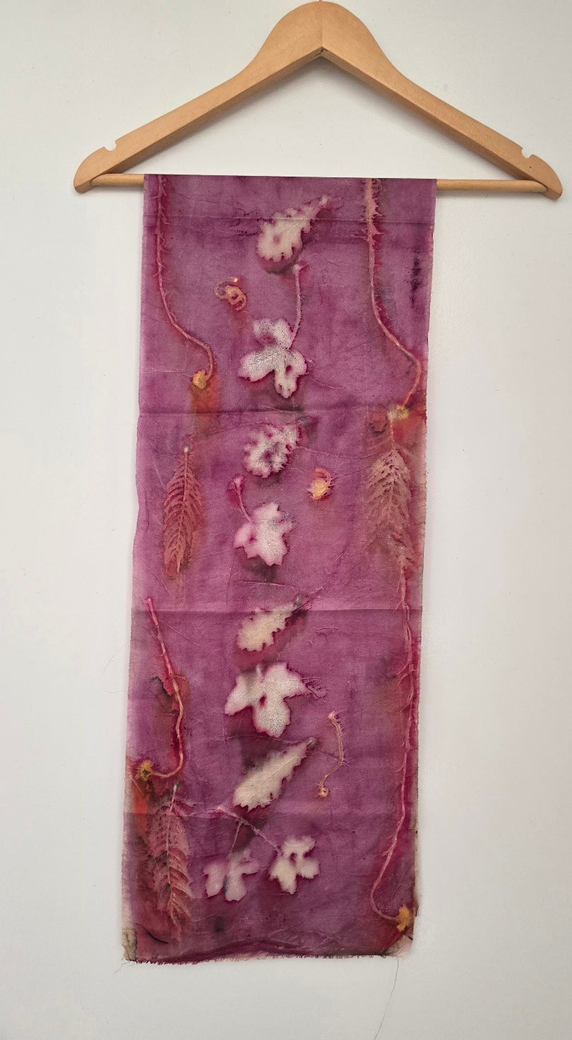 Wandered Leaf Eco-Printed Silk Scarf