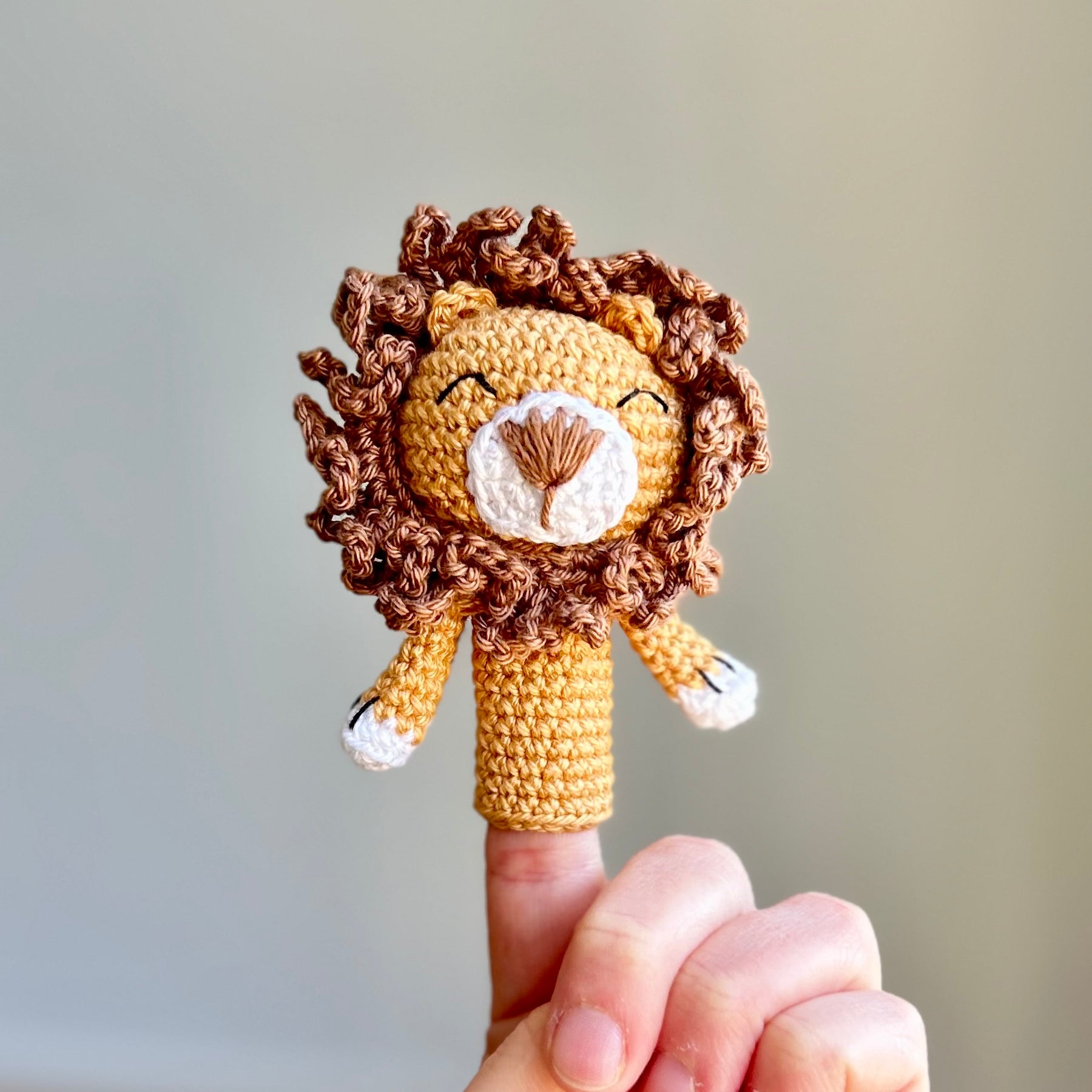 Crochet Safari Animal Finger Puppet Set | Made to Order