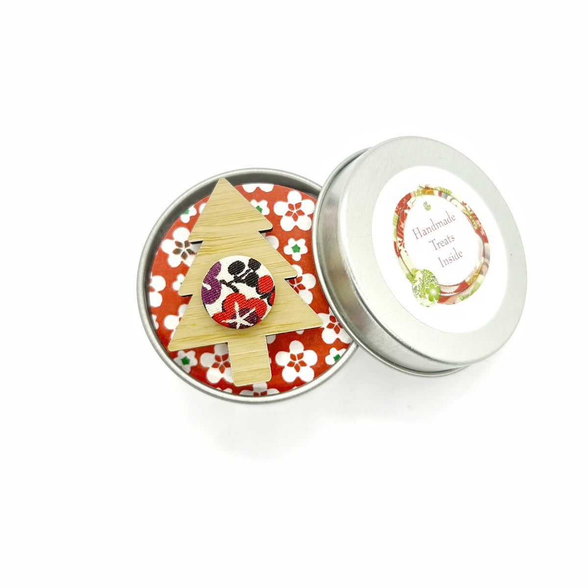 Kimono Christmas Tree Brooch with Gift Tin