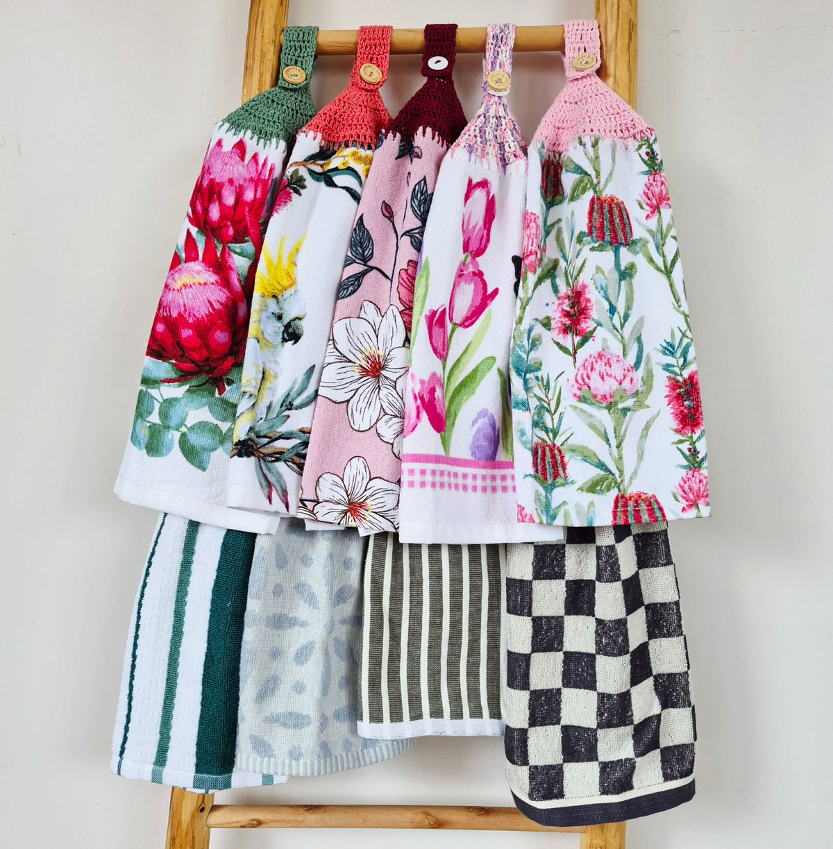 Kitchen Hand Towel | Hanging | Cotton | SINGLE LAYER - 9 Styles - 28-36