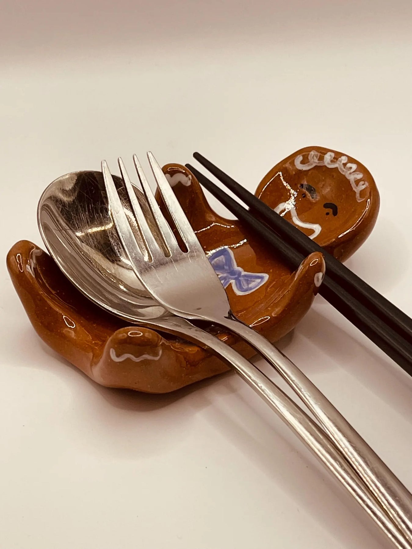 Handmade Gingerbread Man spoon/brush rest or small dish