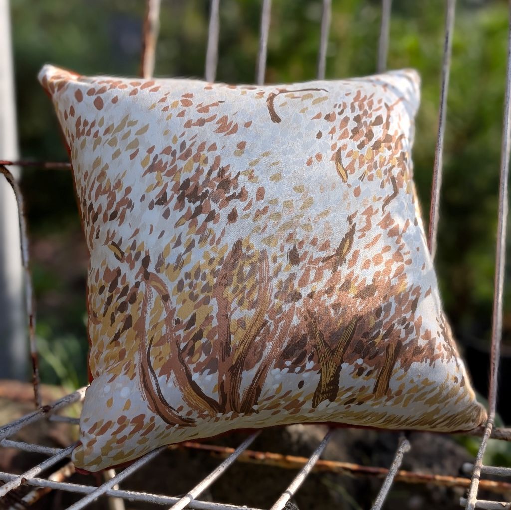 Longstitch tapestry velvet cushion - Windmill