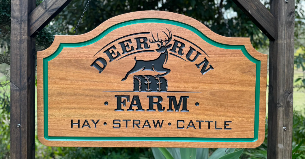 Custom Country Farm Entrance Sign in Solid Australian Hardwood Suitable for Outdoors