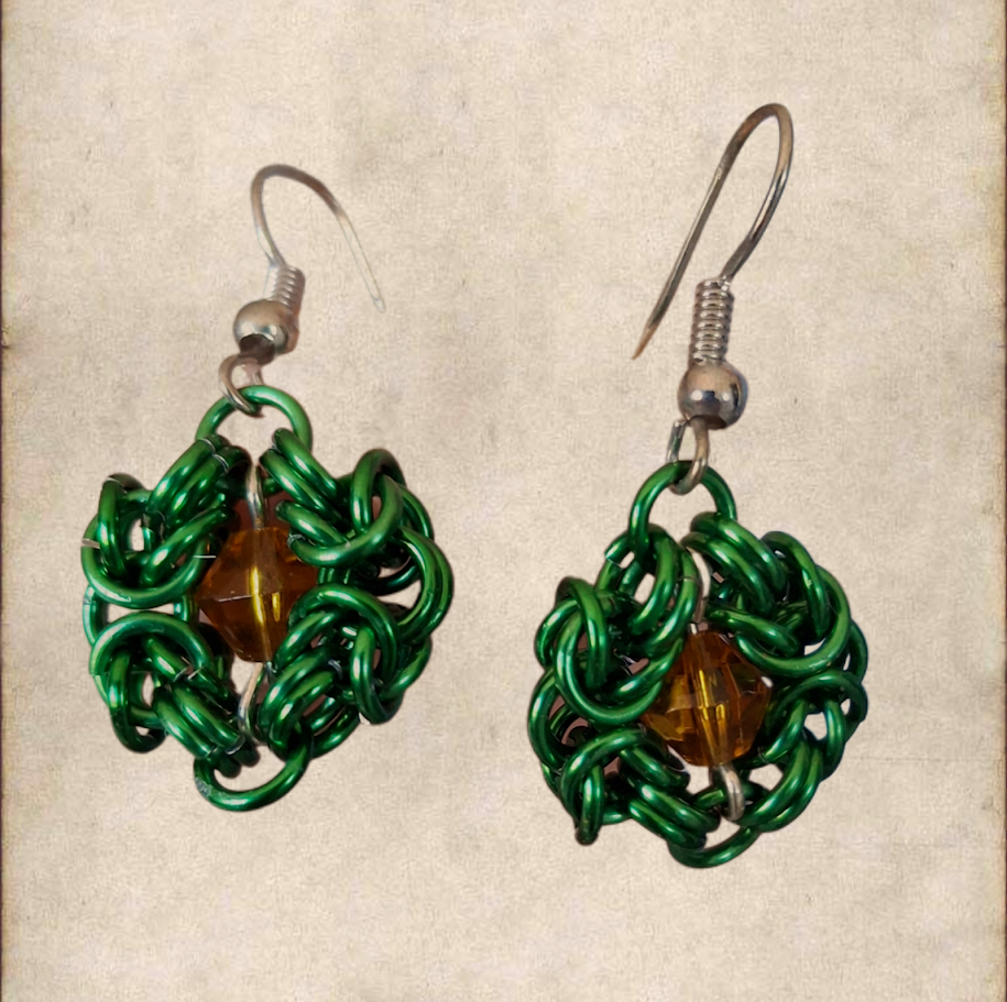 Chain maille Romanov link earrings