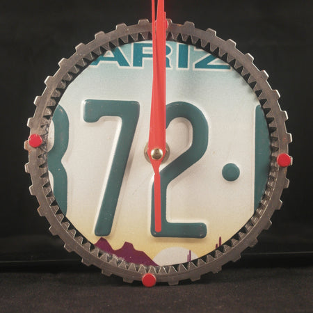 Real Car Part Gear Clock with USA Licence Plate Insert