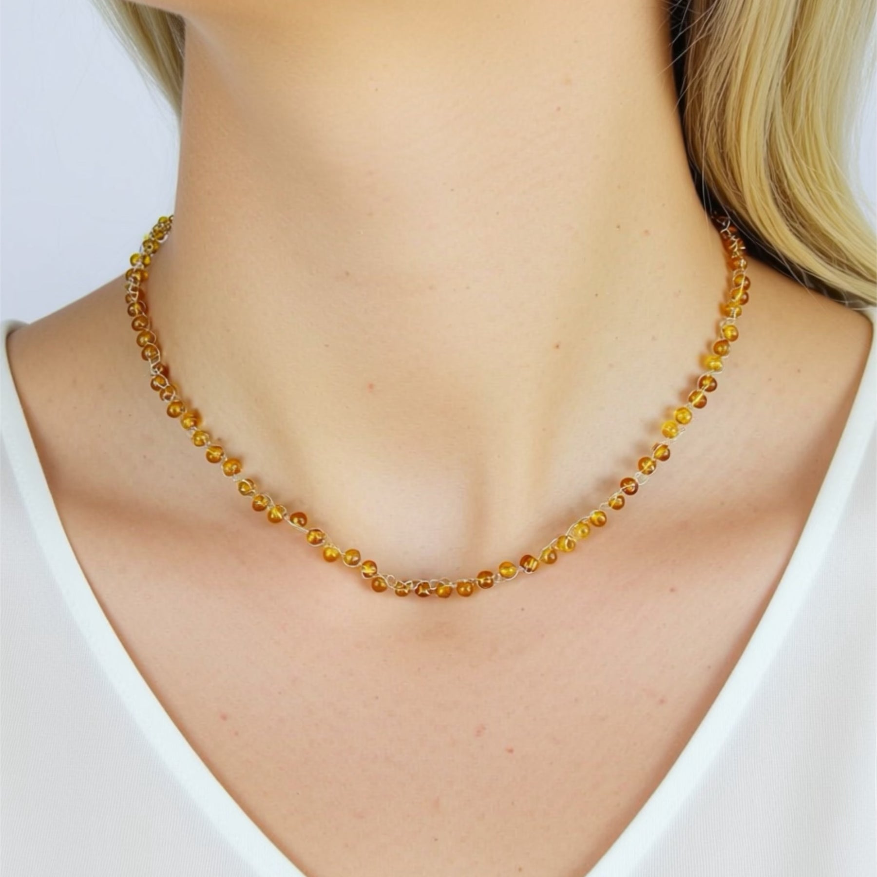 “ Sunrise” Rare Lemon Baltic Amber  Necklace