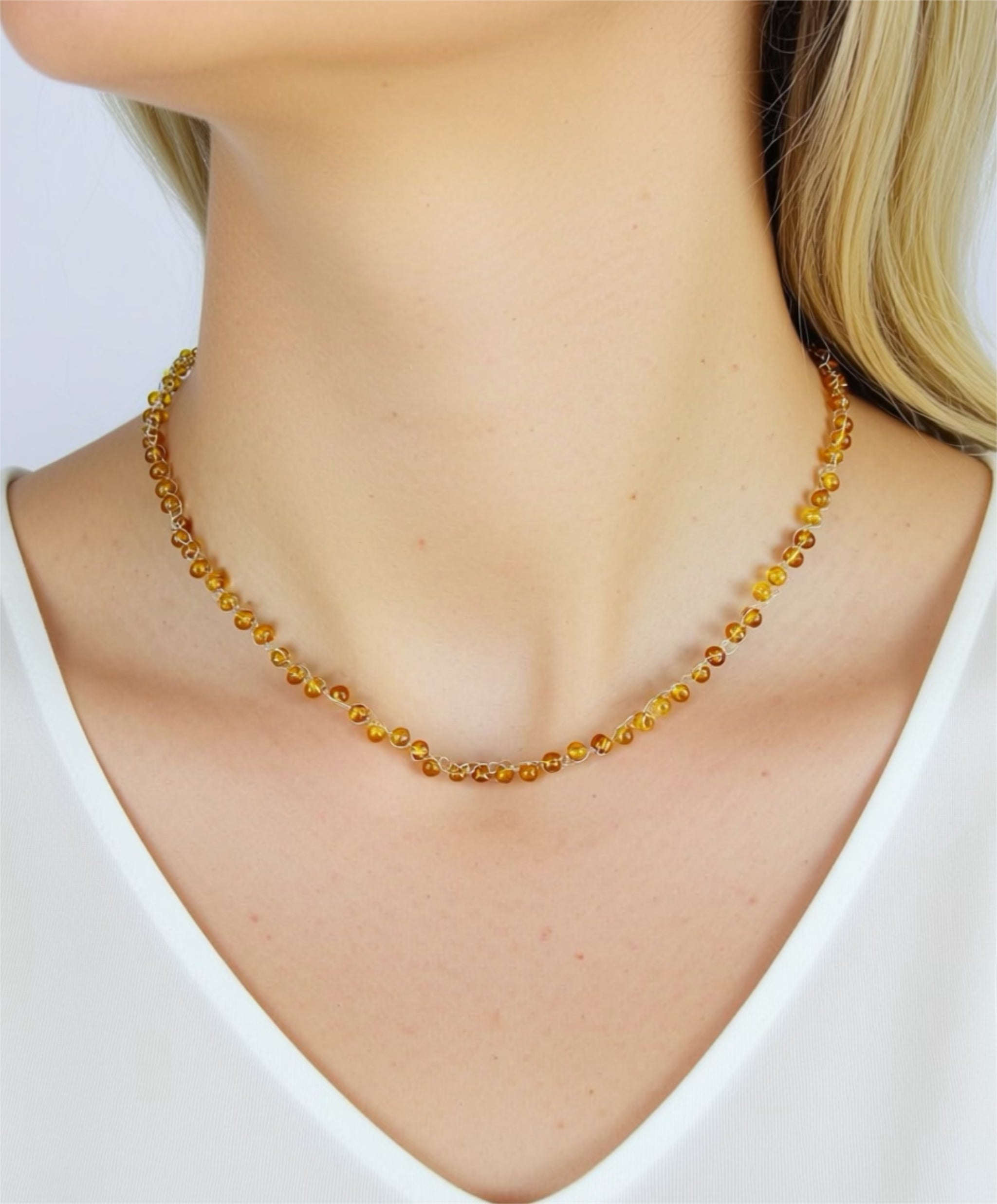 “ Sunrise” Rare Lemon Baltic Amber  Necklace
