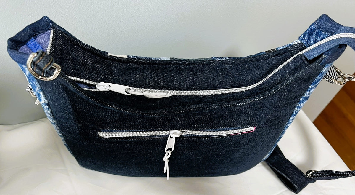 Upcycled Denim Mini Hobo Bag