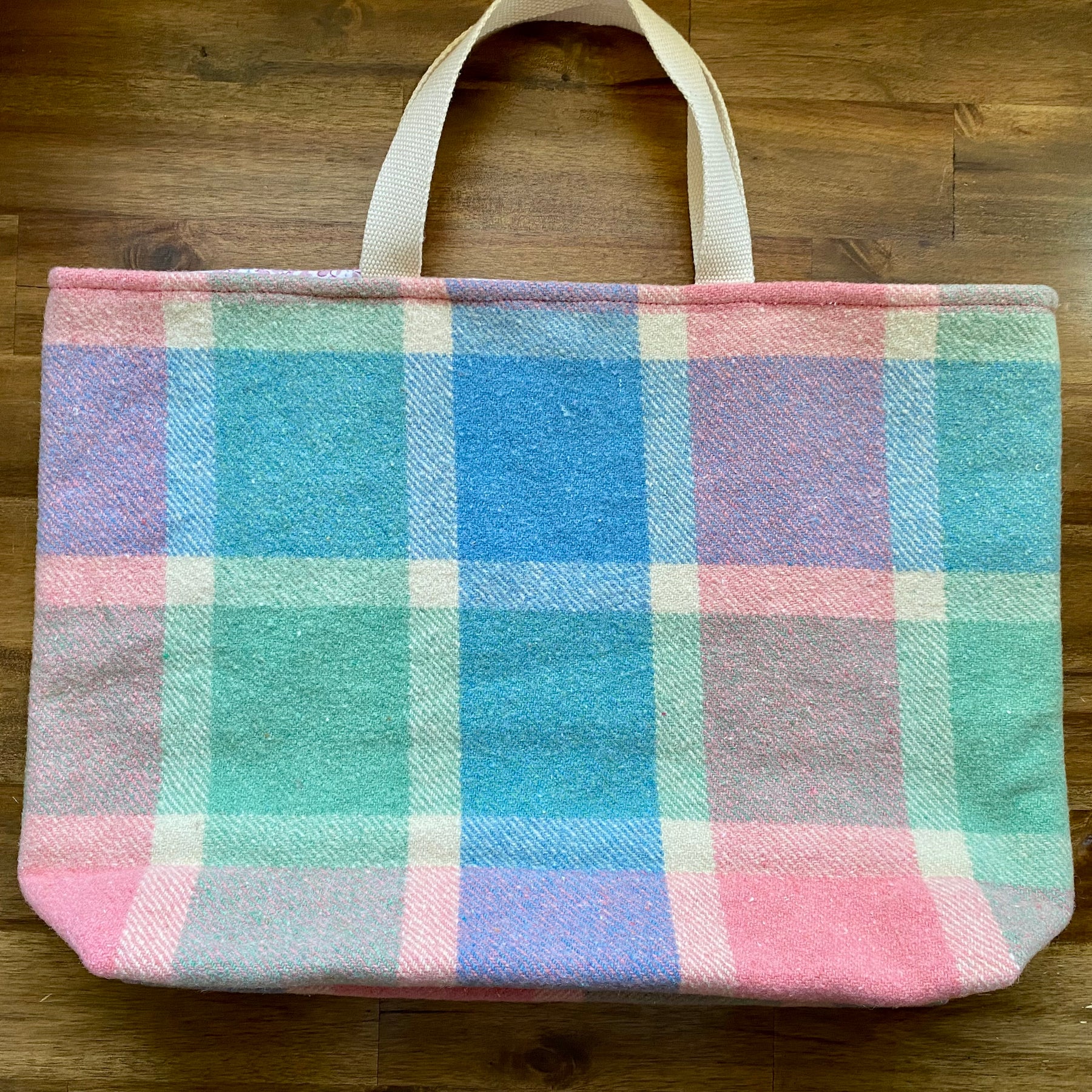 Upcycled Woollen Blanket - Market Tote - Multi