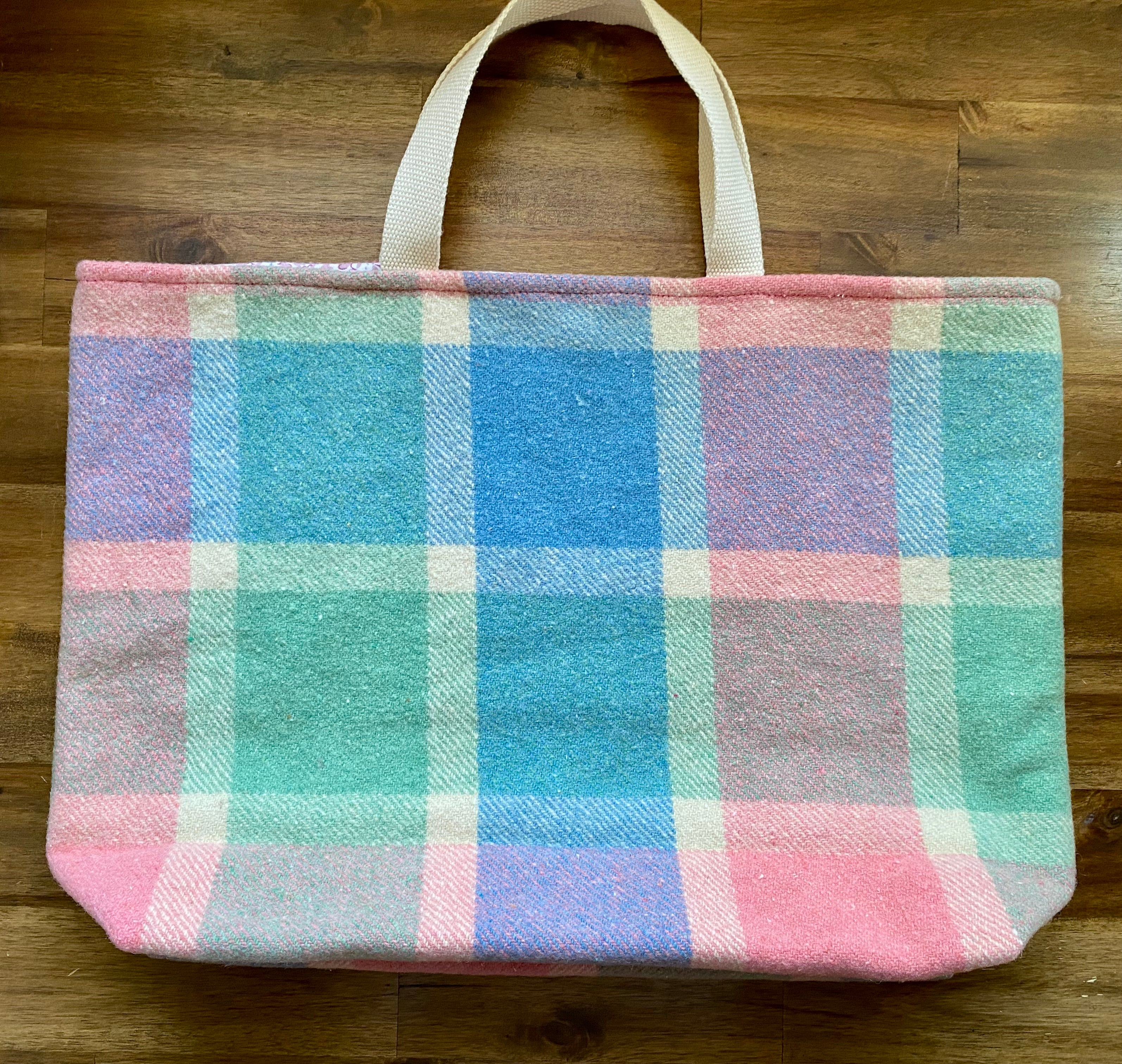 Upcycled Woollen Blanket - Market Tote - Multi