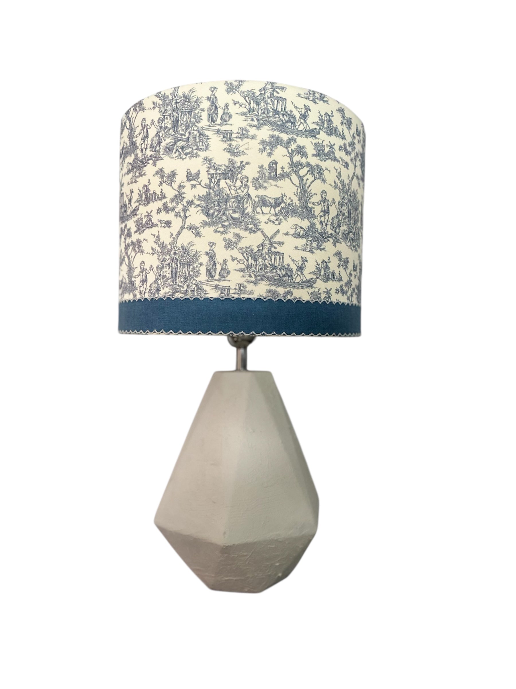 Toile French drum lampshade