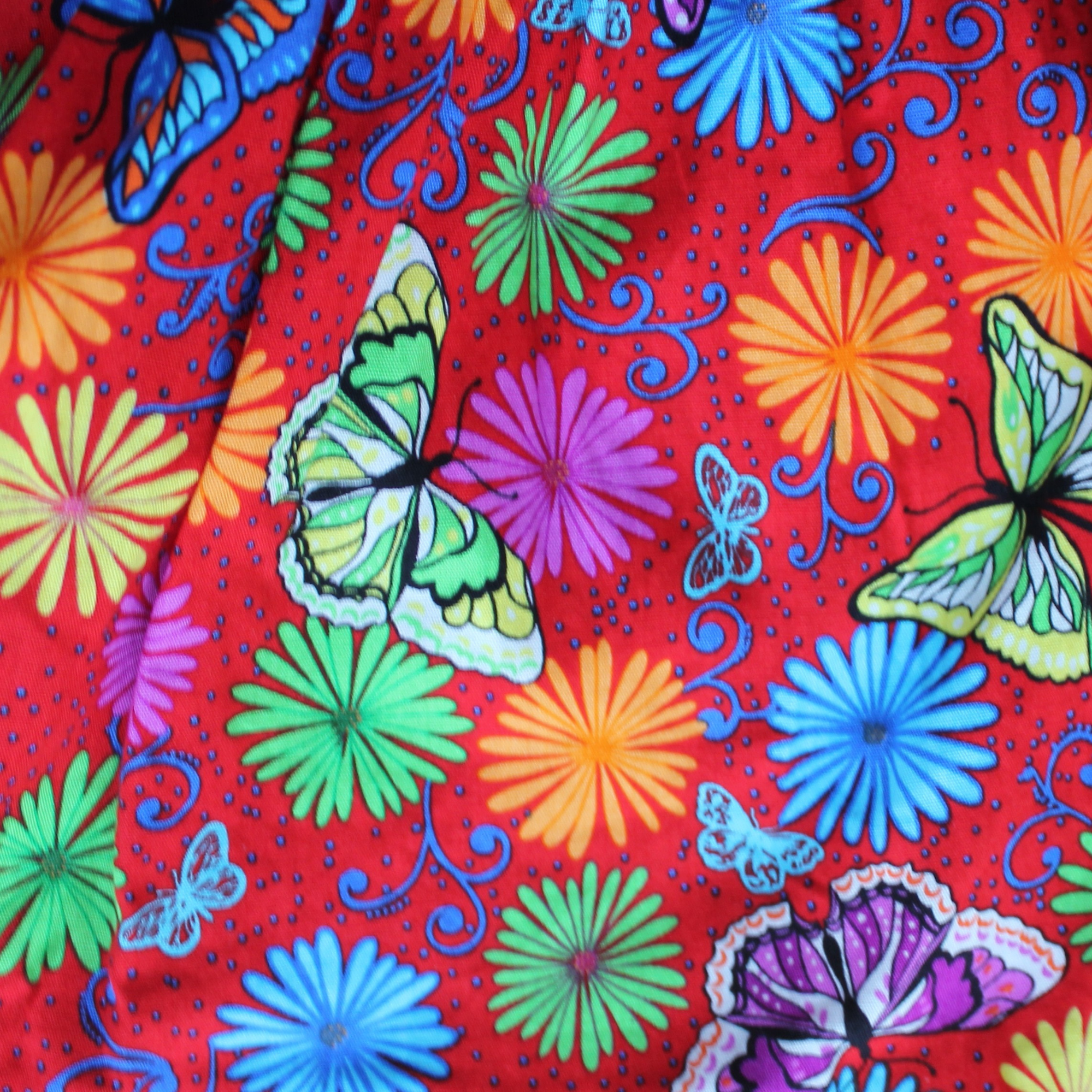 Girls Dress, Size 5, Multicoloured Stripes/Butterflies/Spots.