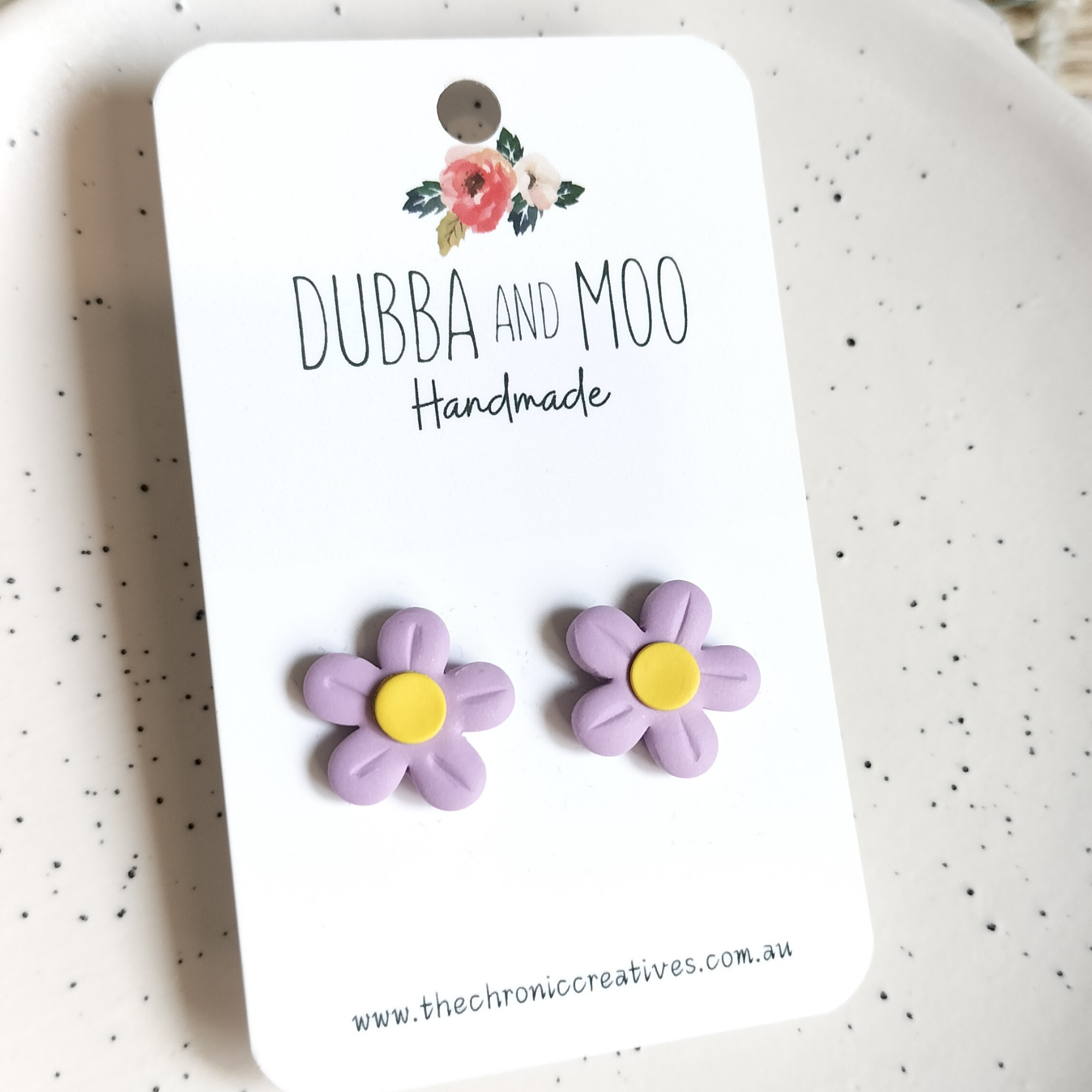 Large Daisy Polymer Clay Stud Earrings - Assorted Colours