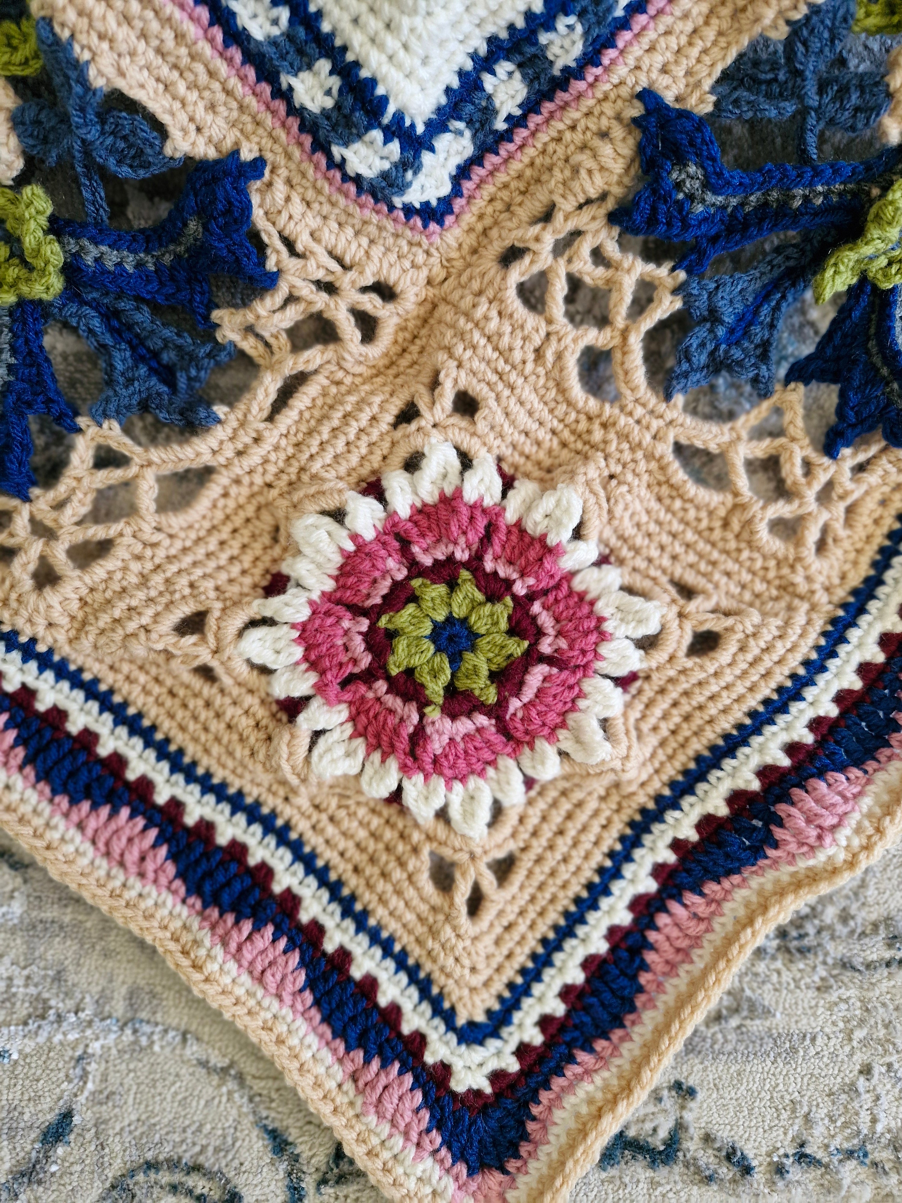 One-of-a-kind handcrafted crocheted heirloom blanket