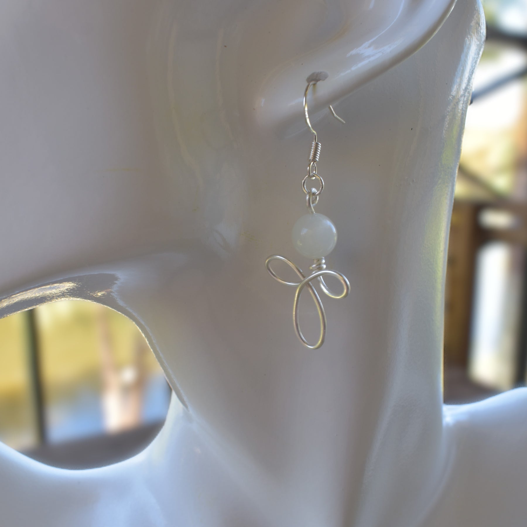 Lunar Ribbon — Handcrafted Silver Filled & Moonstone Earrings