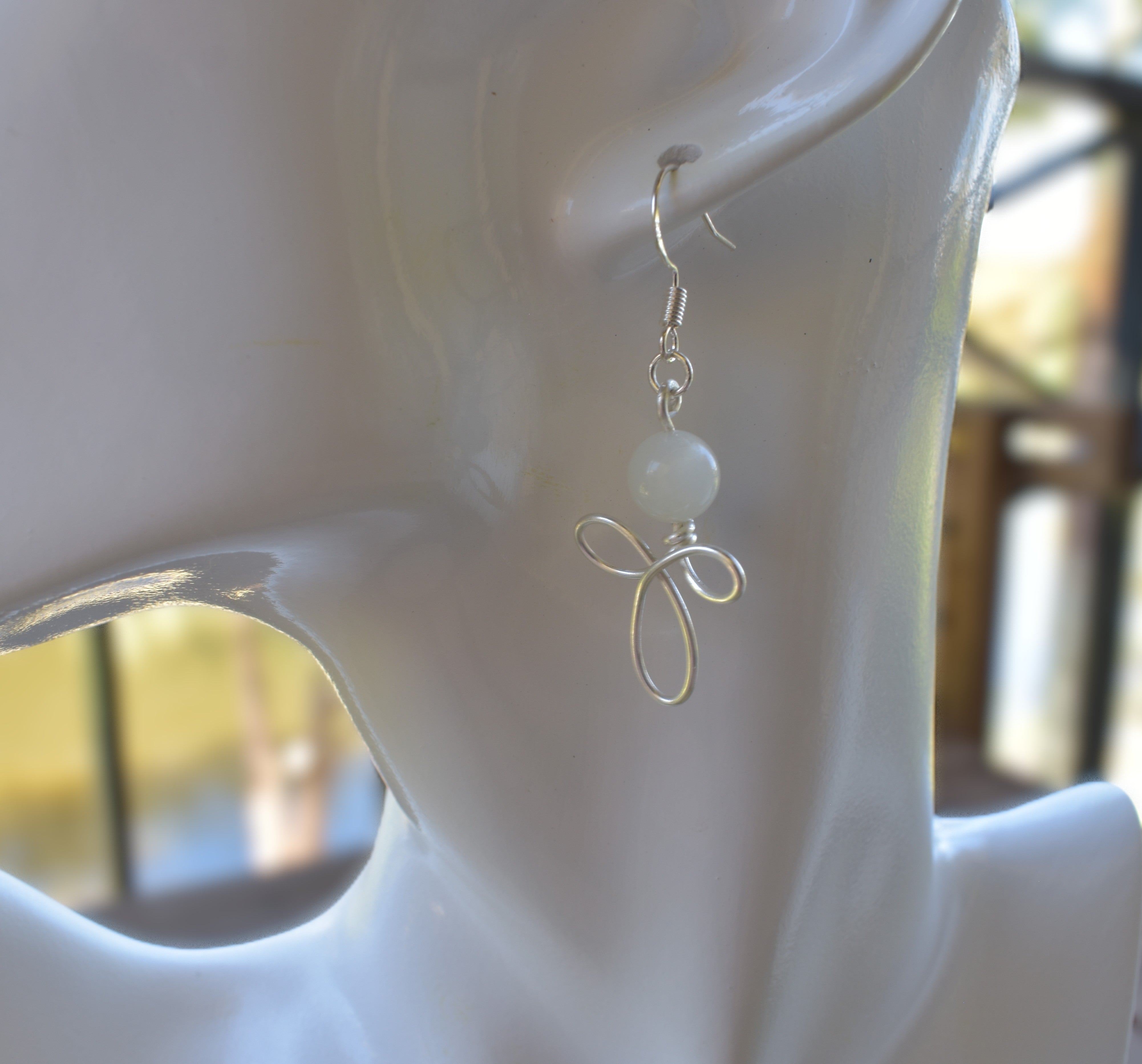 Lunar Ribbon — Handcrafted Silver Filled & Moonstone Earrings