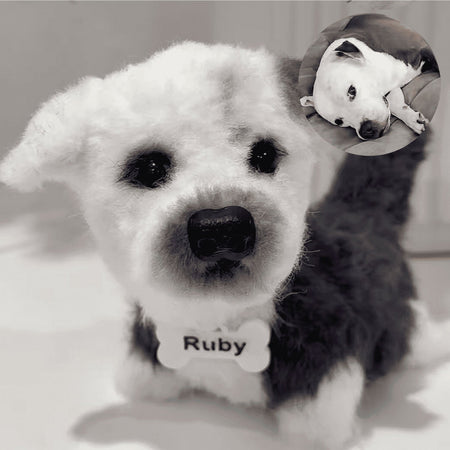 Custom Dog Replica from Photo, Poseable Art Doll, Pet Memorial Keepsake - Handmade Soft Sculpture, Personalised Plushie Ornament