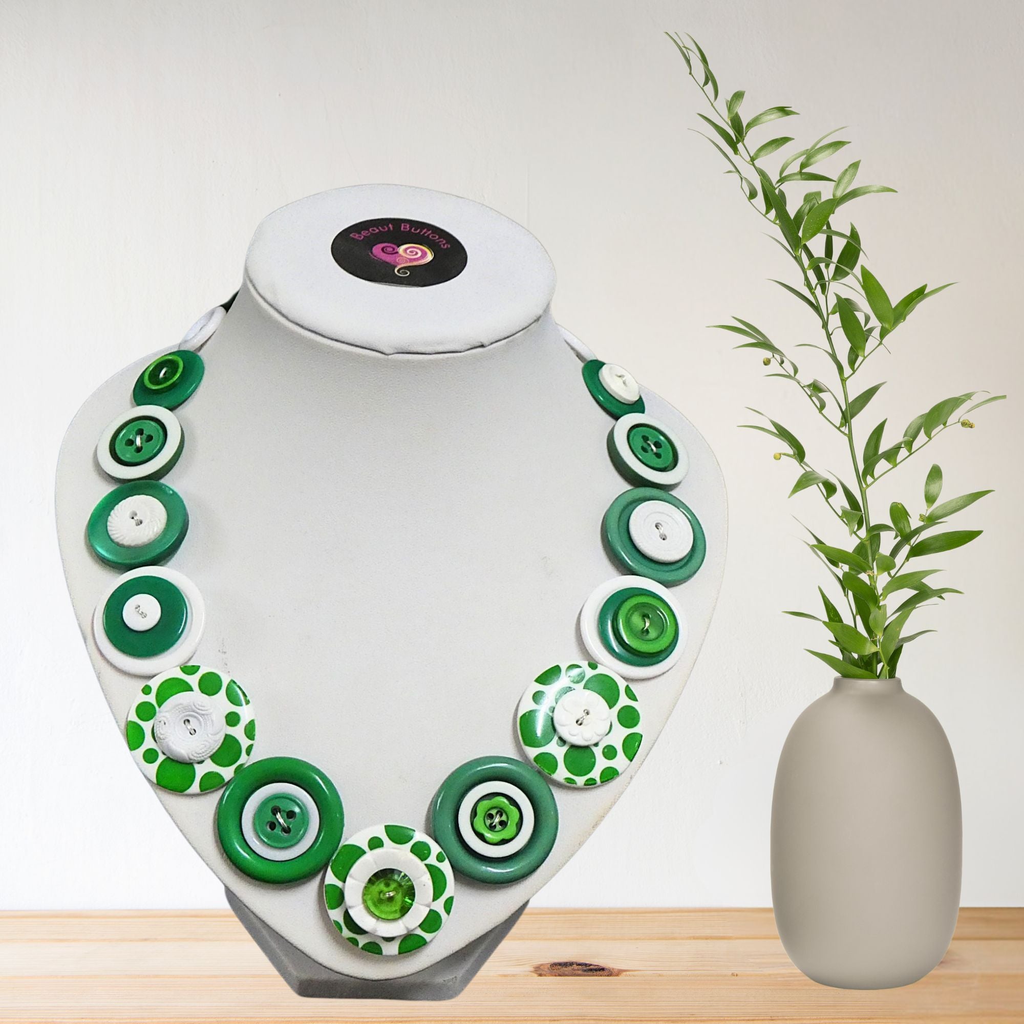 Button necklace - Peppermint Twist