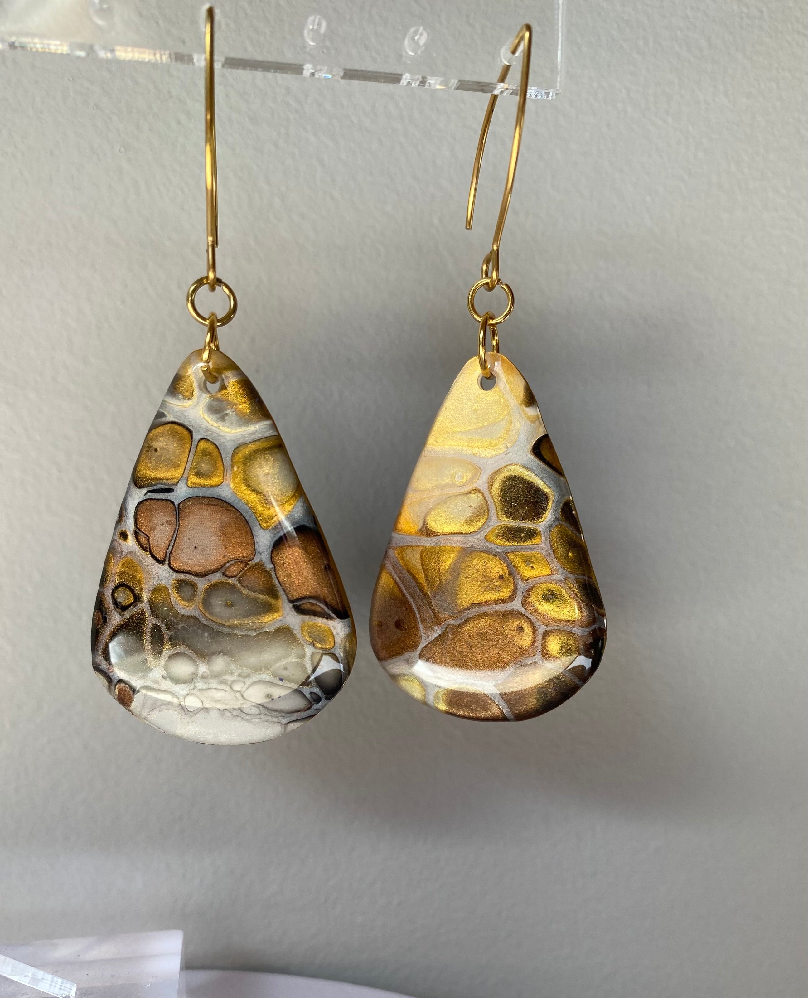 Artisan unmatched Painted Earrings