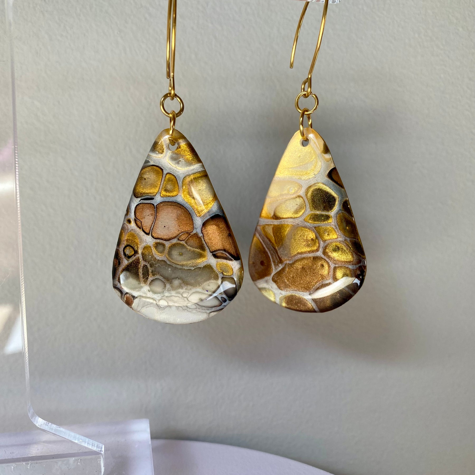 Artisan unmatched Painted Earrings