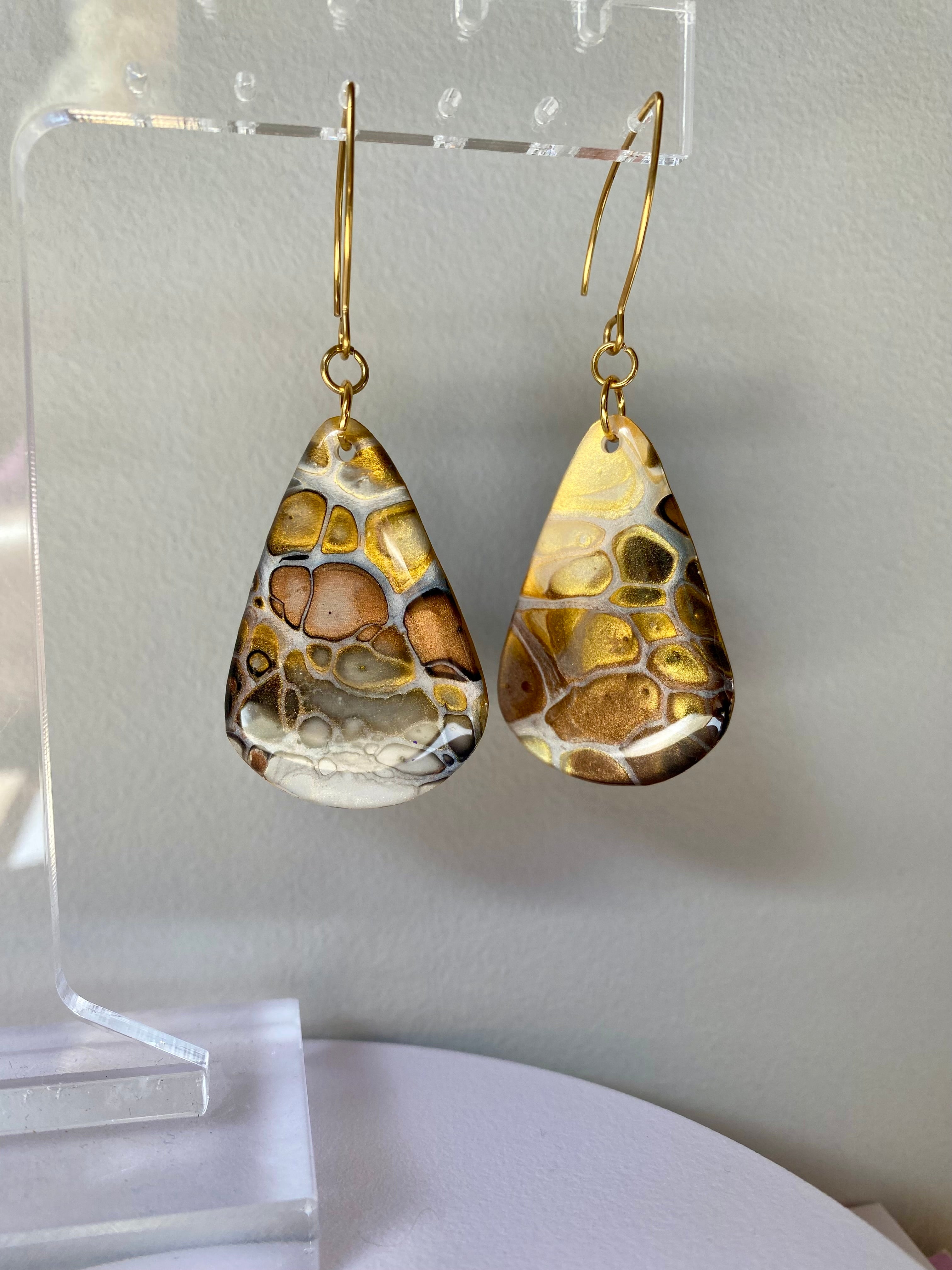 Artisan unmatched Painted Earrings