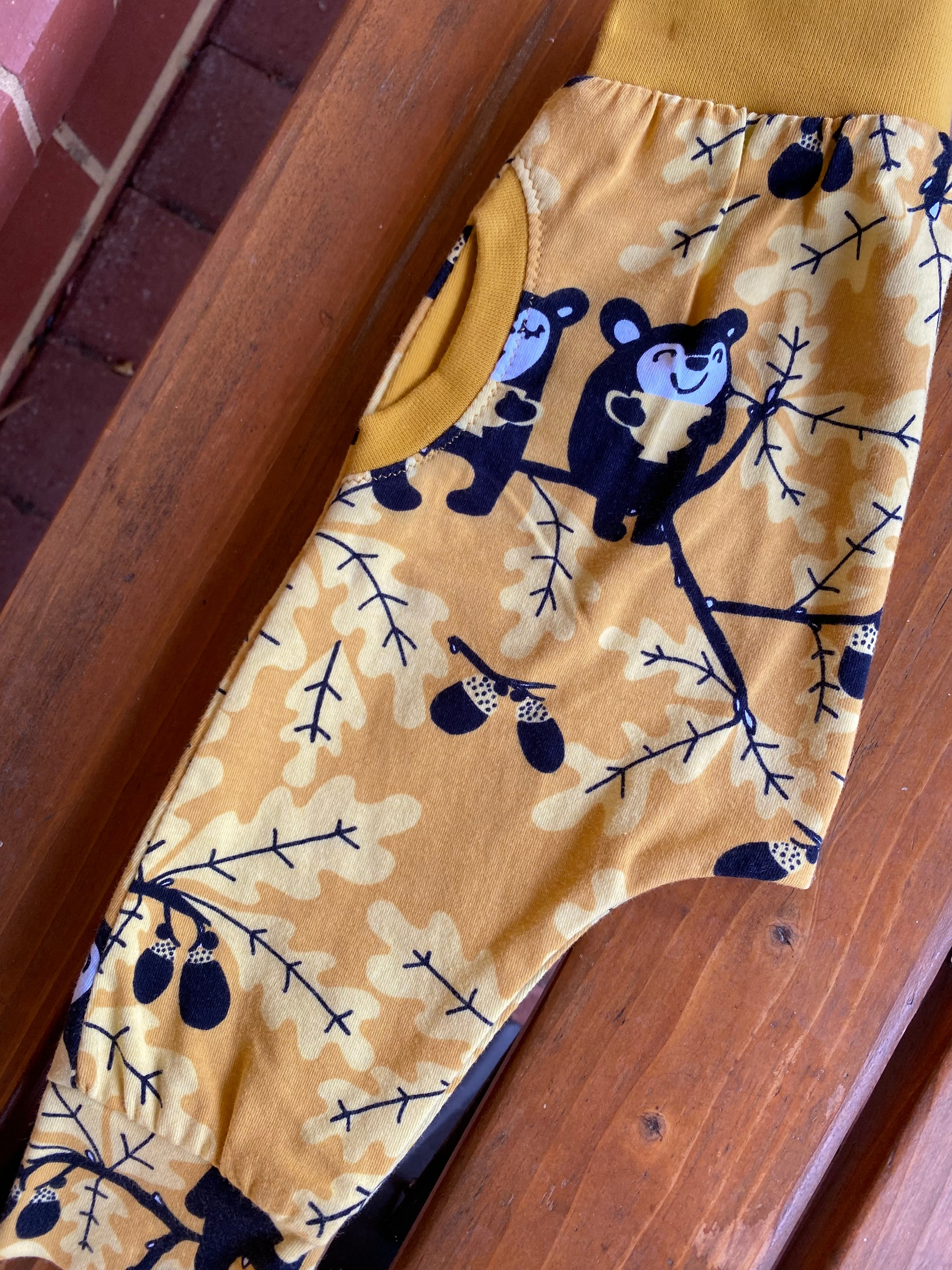 Mustard Woodland Print Grunge Pants Size 0