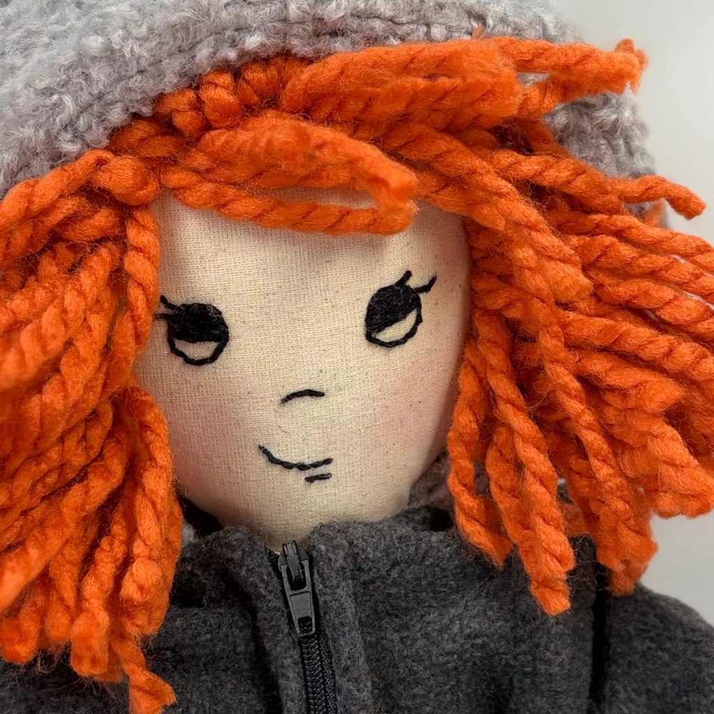Handmade Cloth Doll (53cm) | Wolf Onesie | Jo