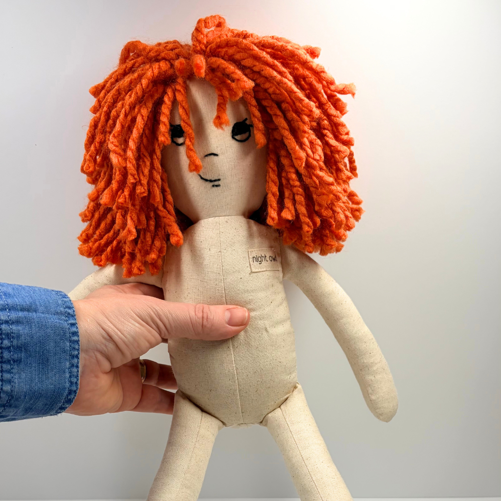 Handmade Cloth Doll (53cm) | Wolf Onesie | Jo