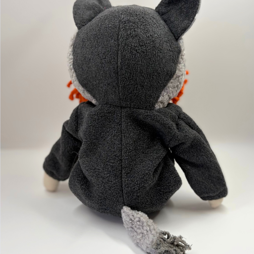 Handmade Cloth Doll (53cm) | Wolf Onesie | Jo