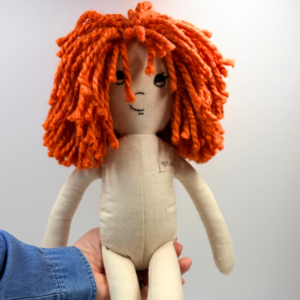 Handmade Cloth Doll (53cm) | Wolf Onesie | Jo