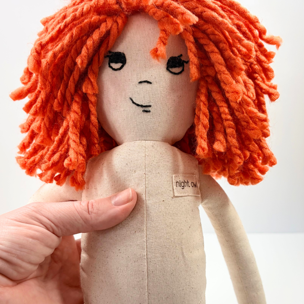 Handmade Cloth Doll (53cm) | Wolf Onesie | Jo