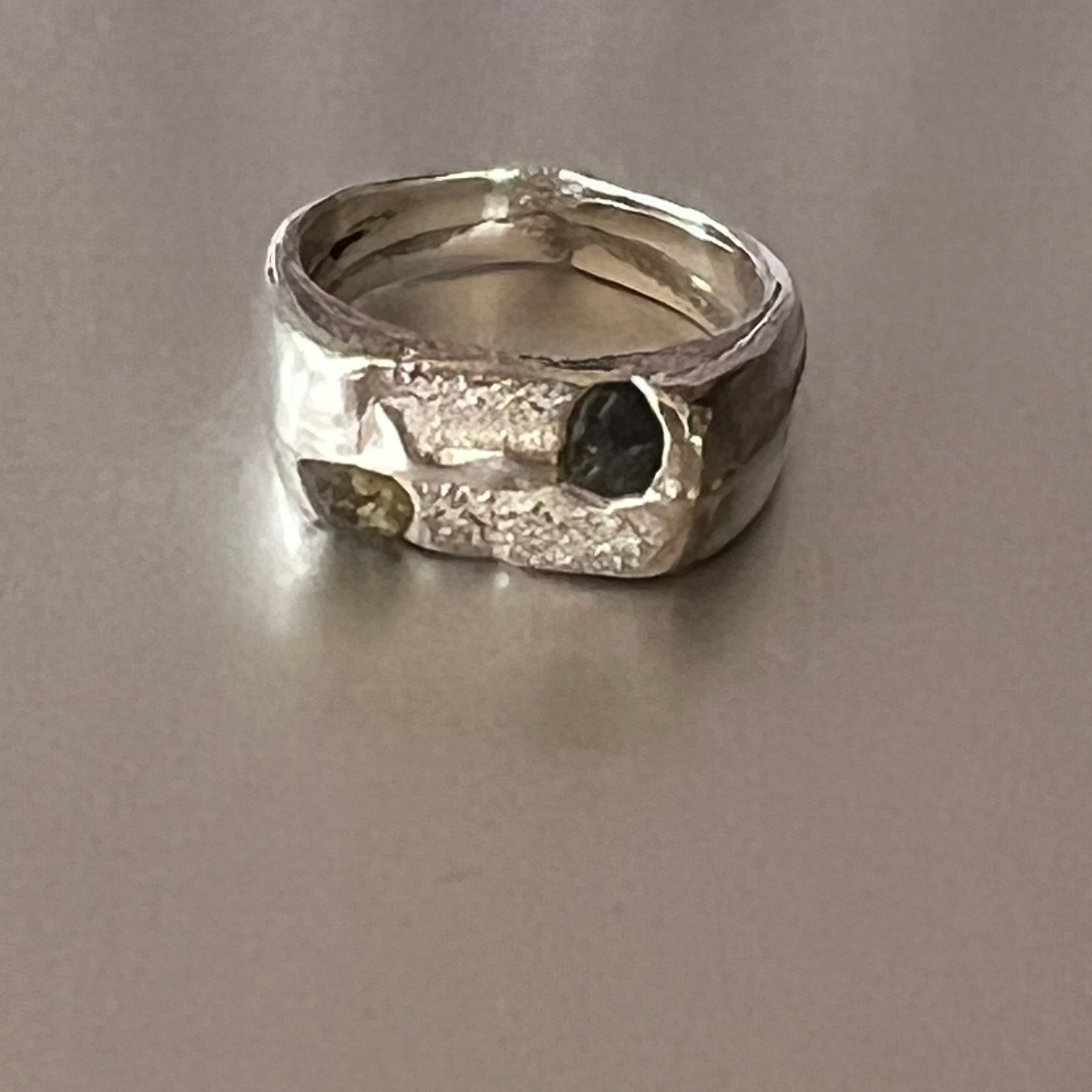 “Bay of Fires” sterling silver ring -Size “Q”