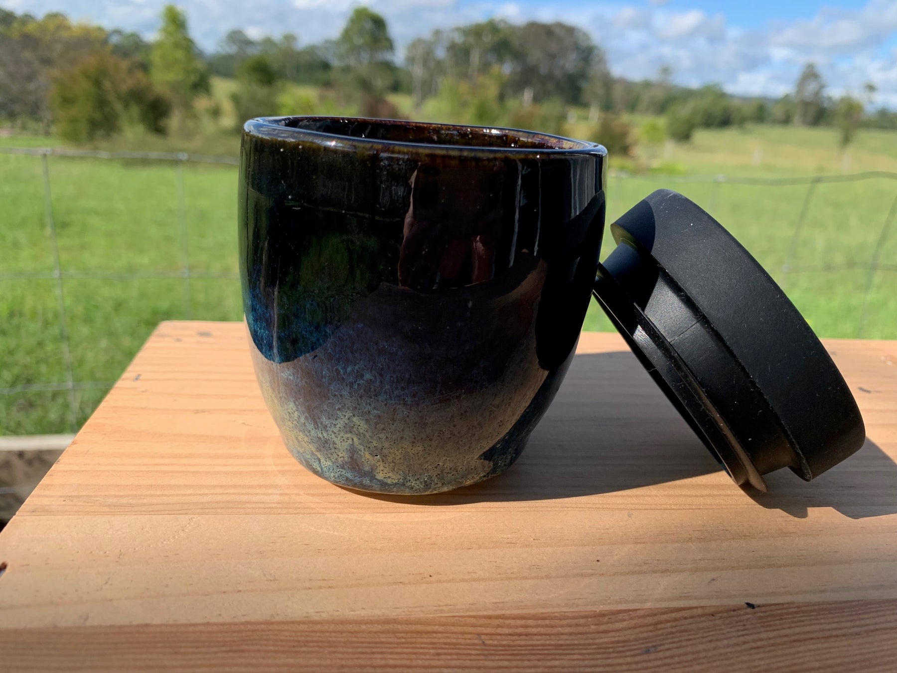 Handmade Ceramic Travel Mug - Midnight Blue