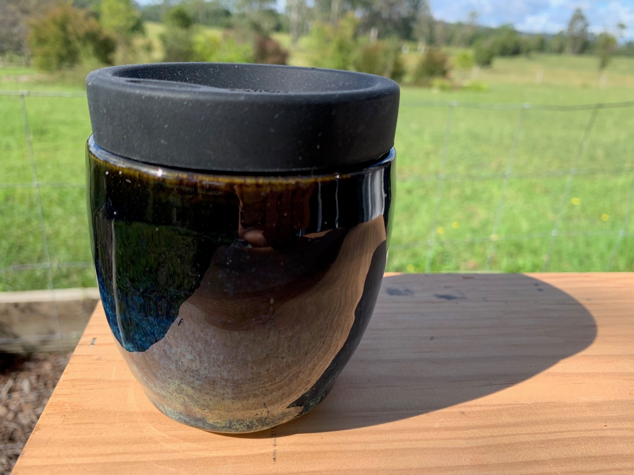 Handmade Ceramic Travel Mug - Midnight Blue