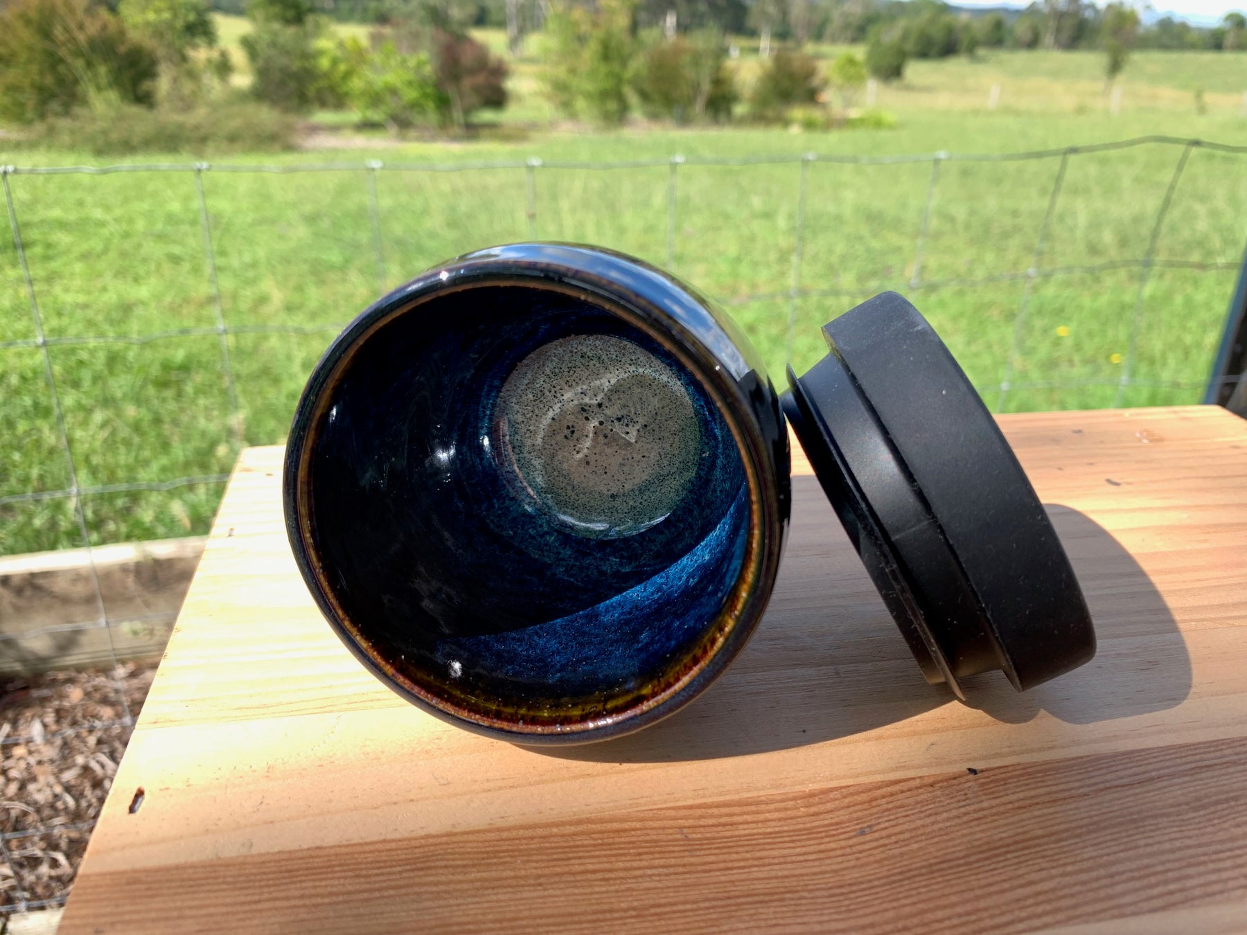 Handmade Ceramic Travel Mug - Midnight Blue