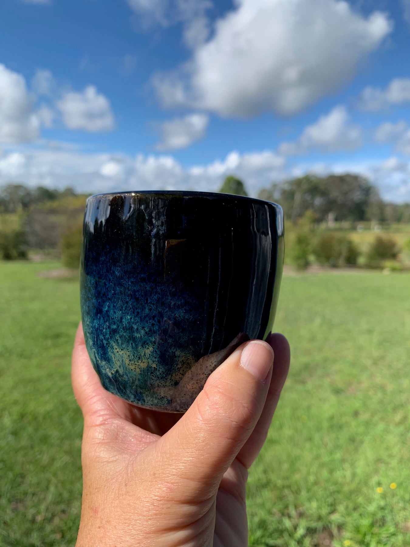 Handmade Ceramic Travel Mug - Midnight Blue
