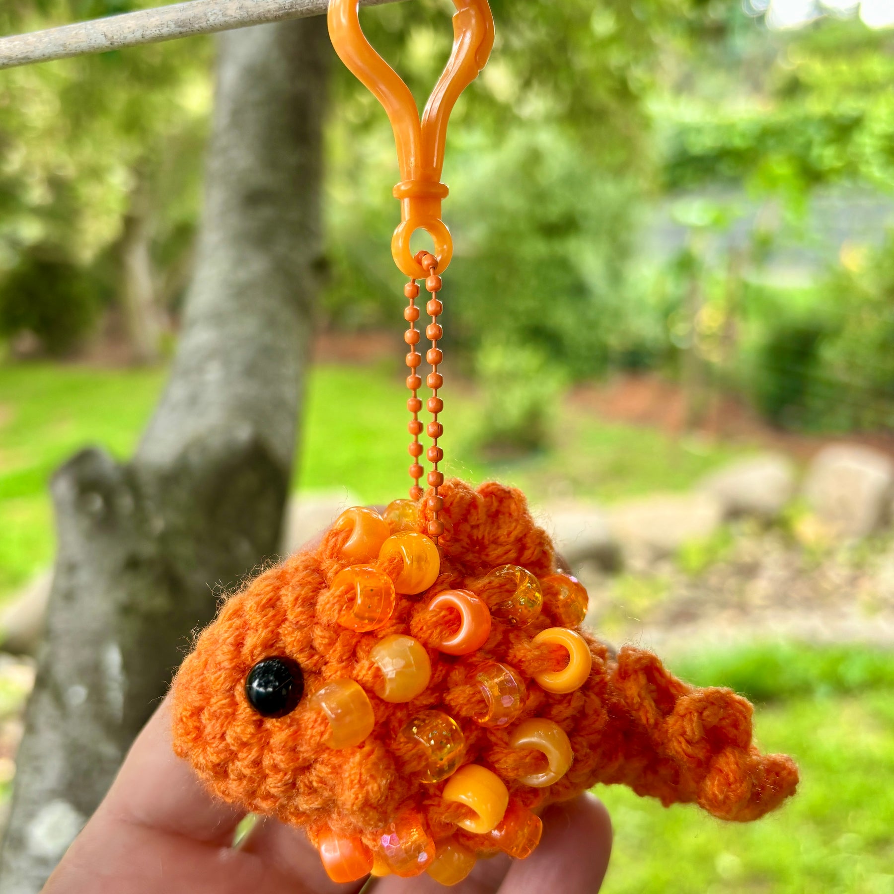 Fish Crochet Beaded Fidget Key Chain Toy Bag Tag