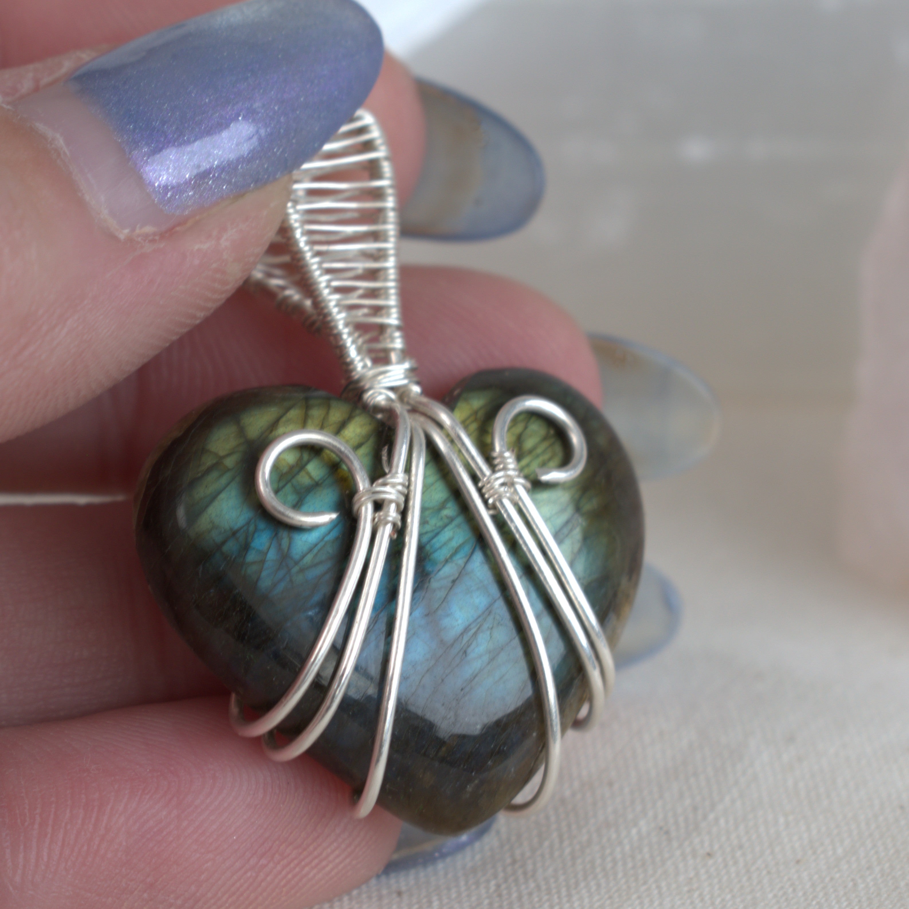 Heart of Midnight - Labradorite Pendant in Silver