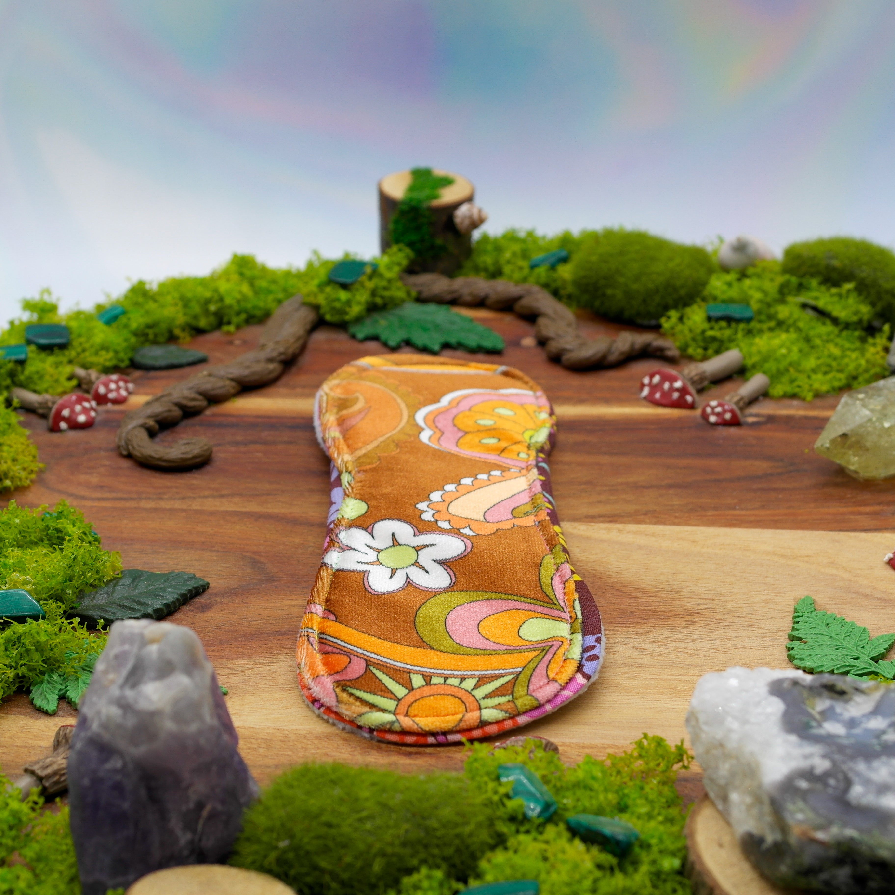 OOAK reusable cloth pad 8" Heavy (mishmash) - Honey boho