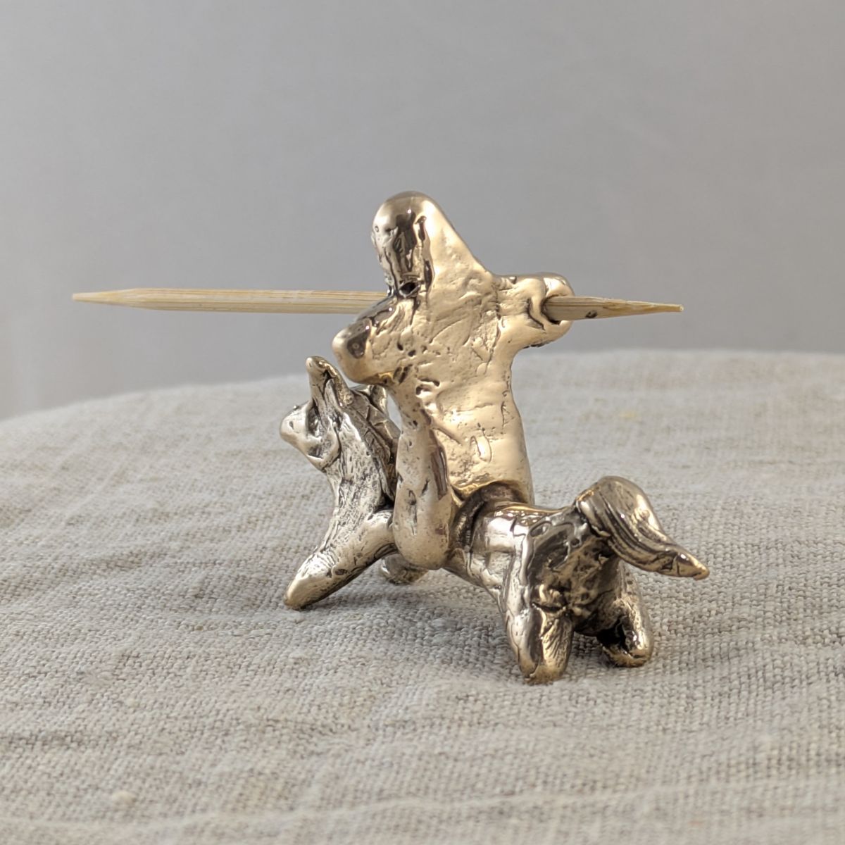 Bronze Medieval Jousting Knight Figurine