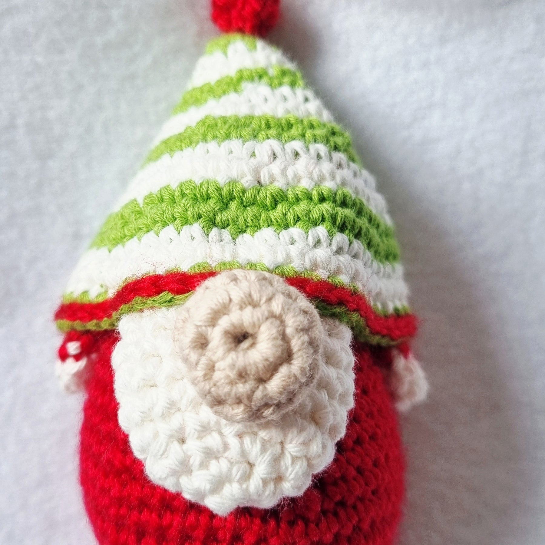 Handmade Christmas Gnome Baubles - 4pce set - crochet - BB51