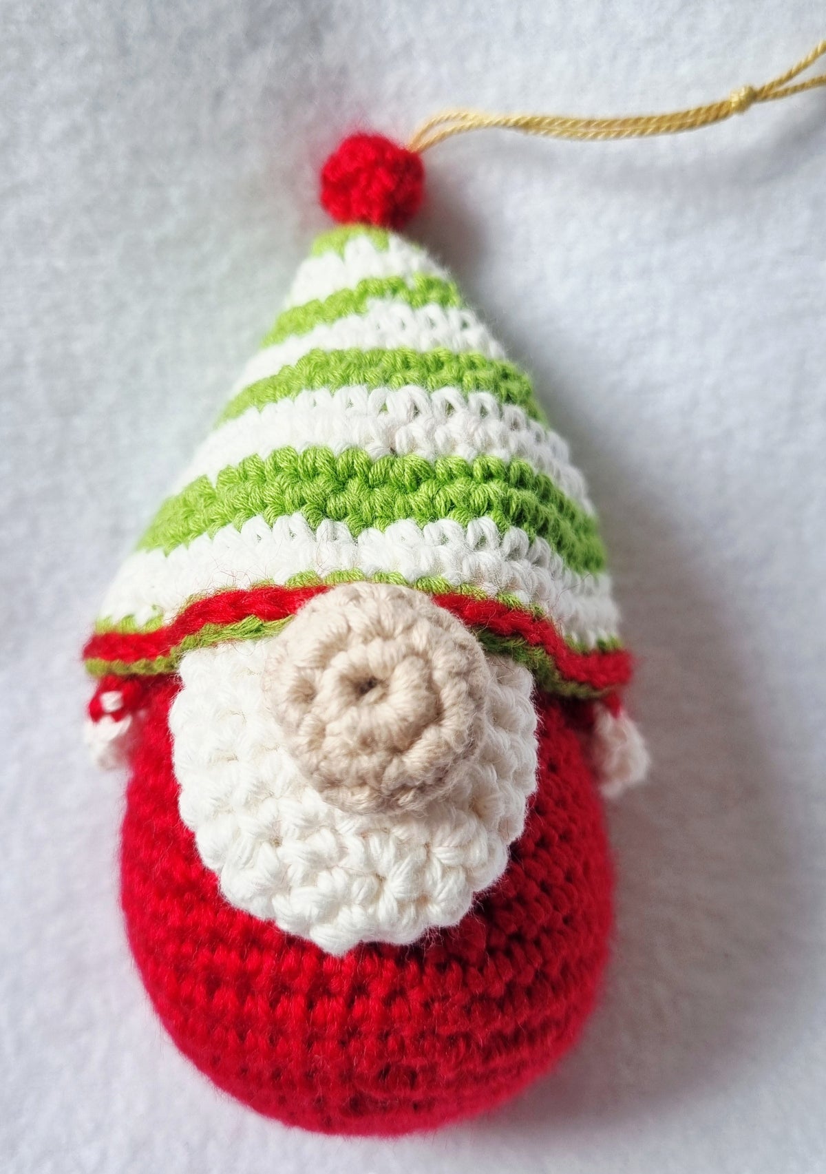 Handmade Christmas Gnome Baubles - 4pce set - crochet - BB51