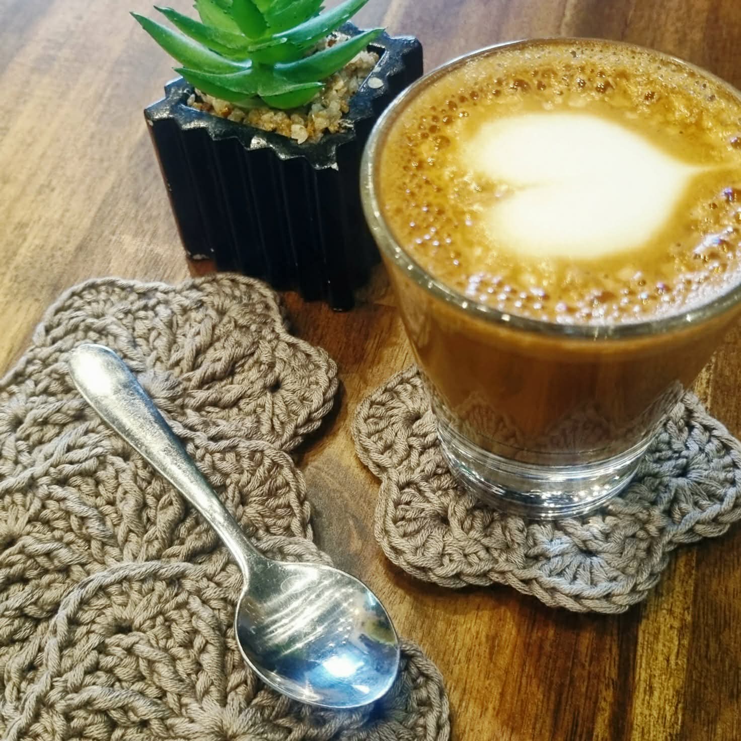 Mini Boho Crochet Coasters | Set of 4 | Made to order