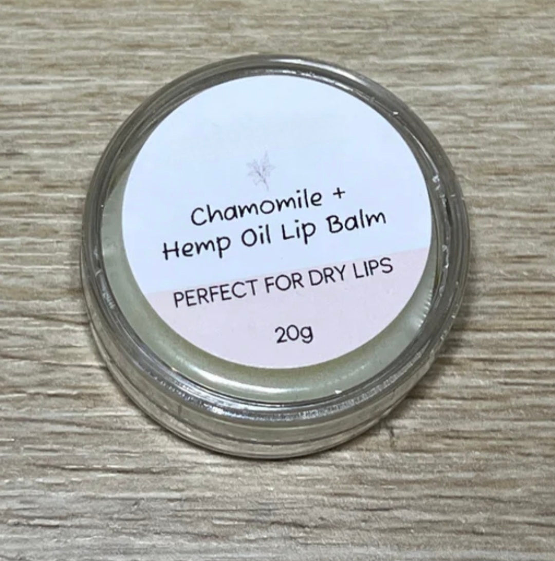 Handmade 2 x Chamomile & Hemp Oil Lip Balm 20g