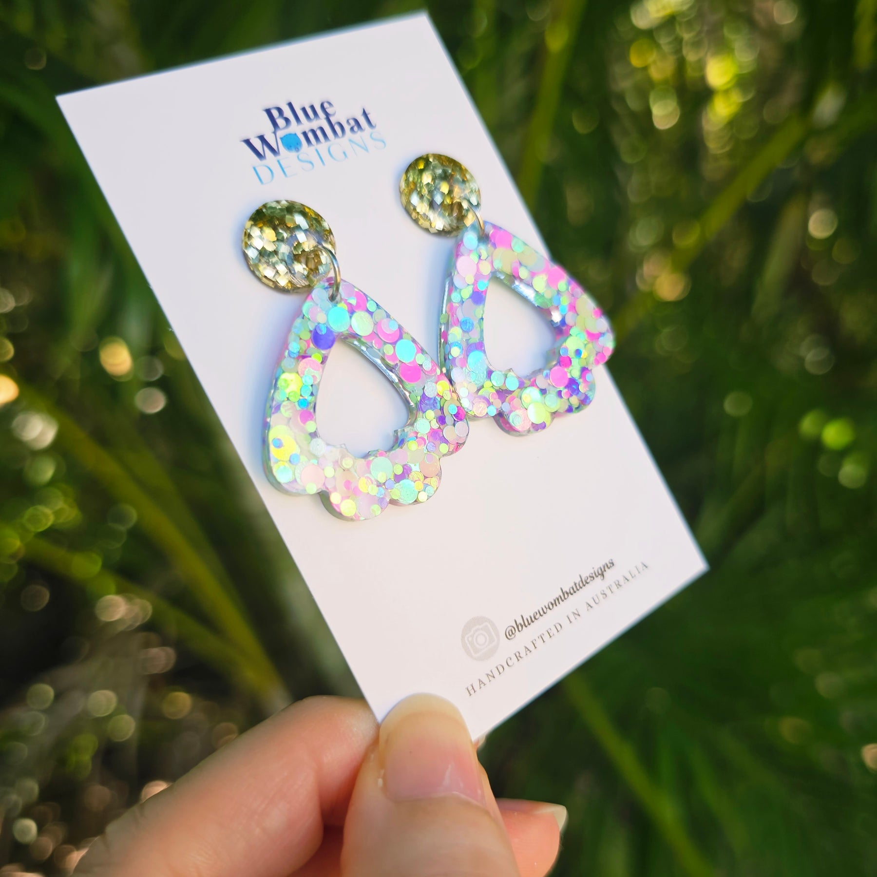 Colourful Glitter Resin Dangle Earrings