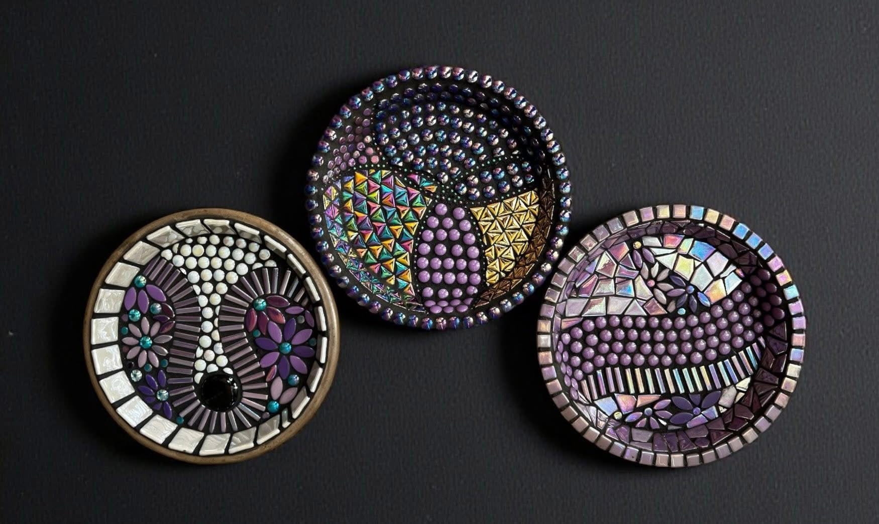 Mosaic Bee Baths.