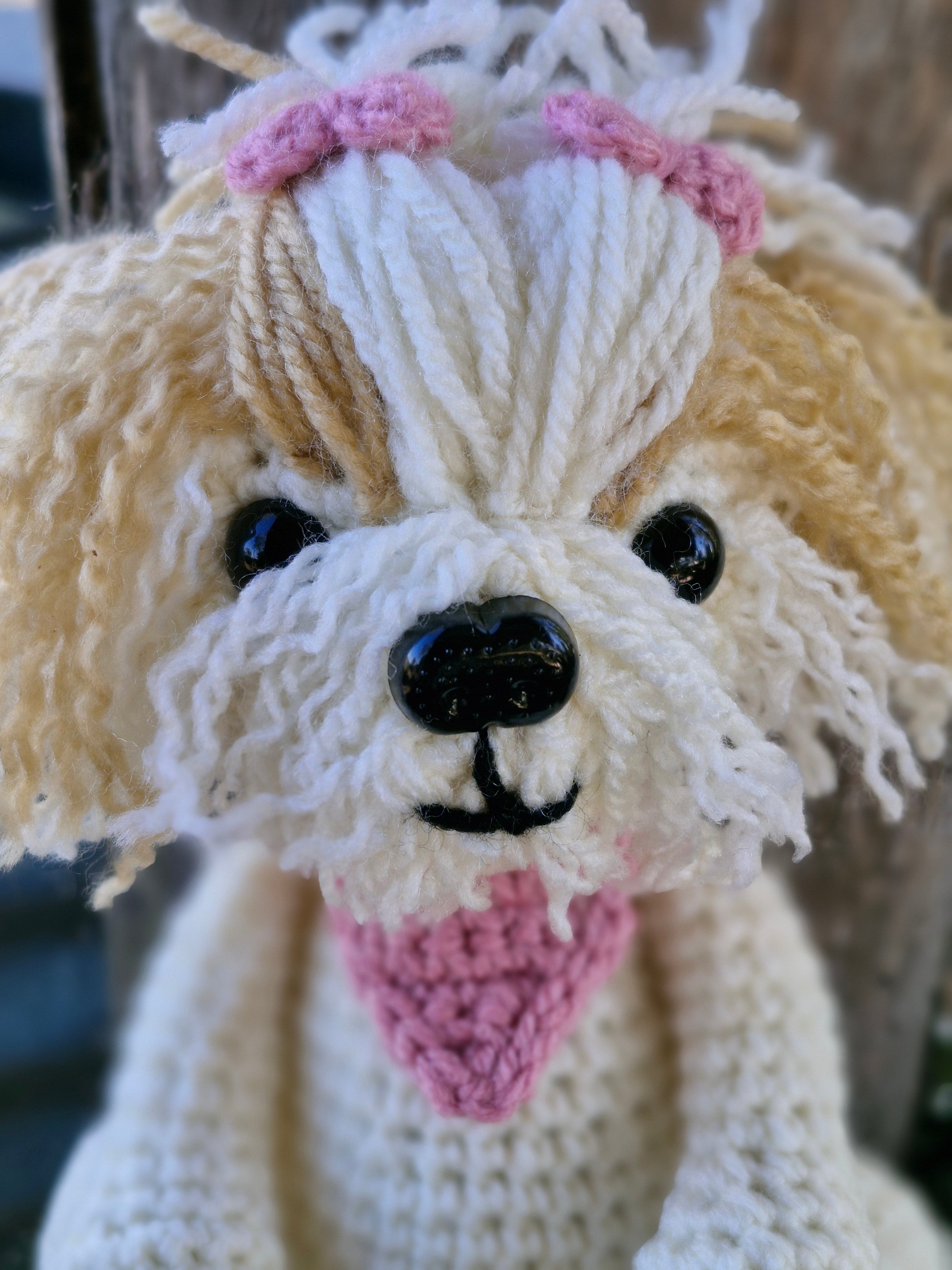 Super cute Handmade Crochet Maltese /Poodle Puppy