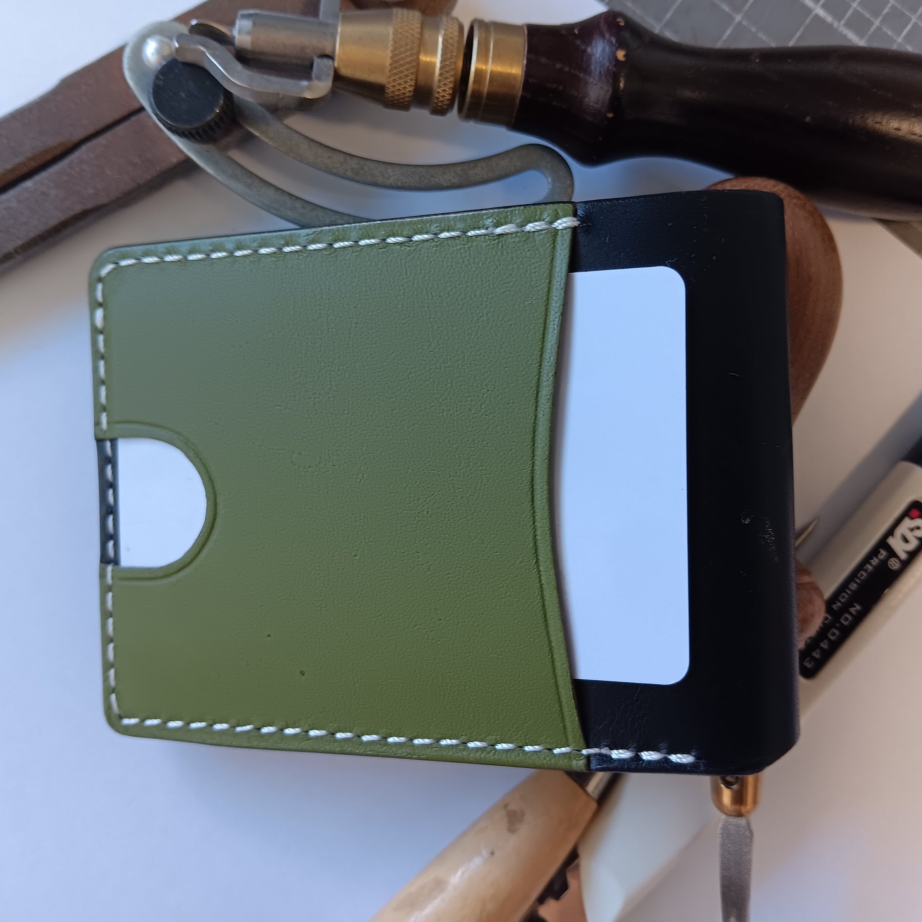 Men's Wallet Cardholder - White Stitching
