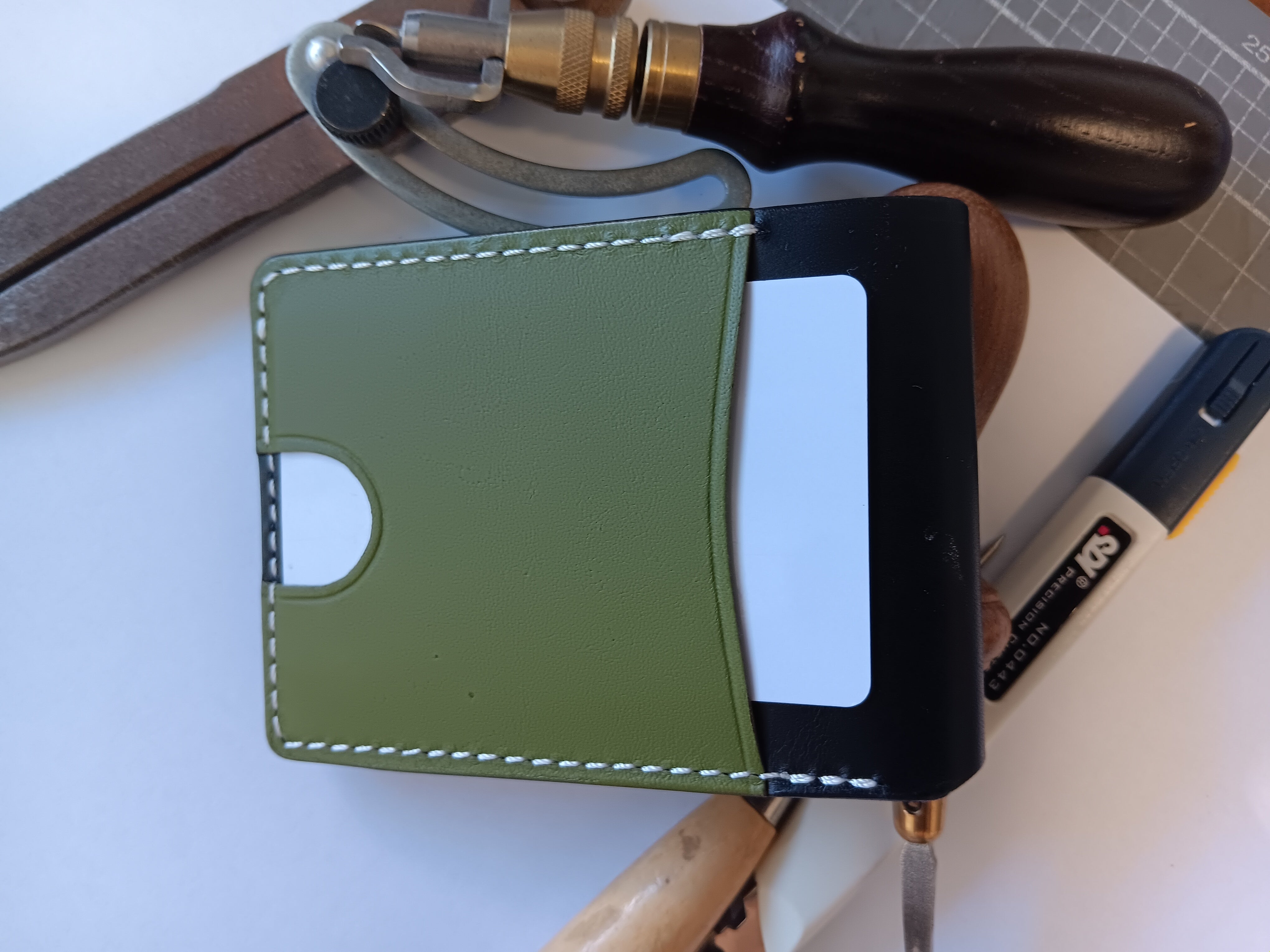 Men's Wallet Cardholder - White Stitching